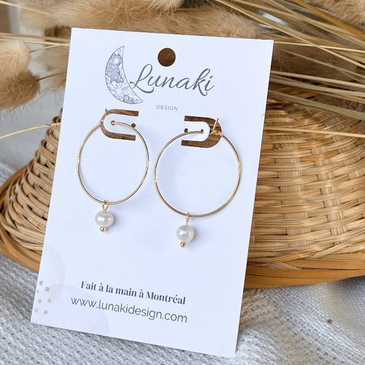 MINI | Boucles d'oreilles avec perles d'eau douce