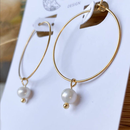 MINI | Boucles d'oreilles avec perles d'eau douce