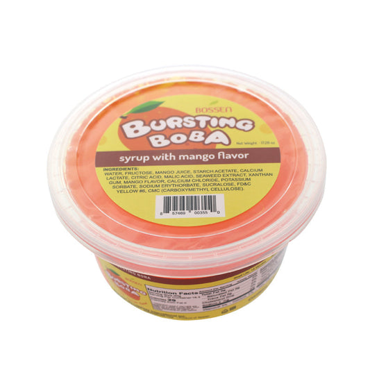 "TOP DEAL" Mango Bursting Boba® | Popping Boba | 490g Mini Tub | 6 Mini Tubs Per Case | 90 Cases Per Pallet | Ships Free Within Canada on Orders Above CAD $199