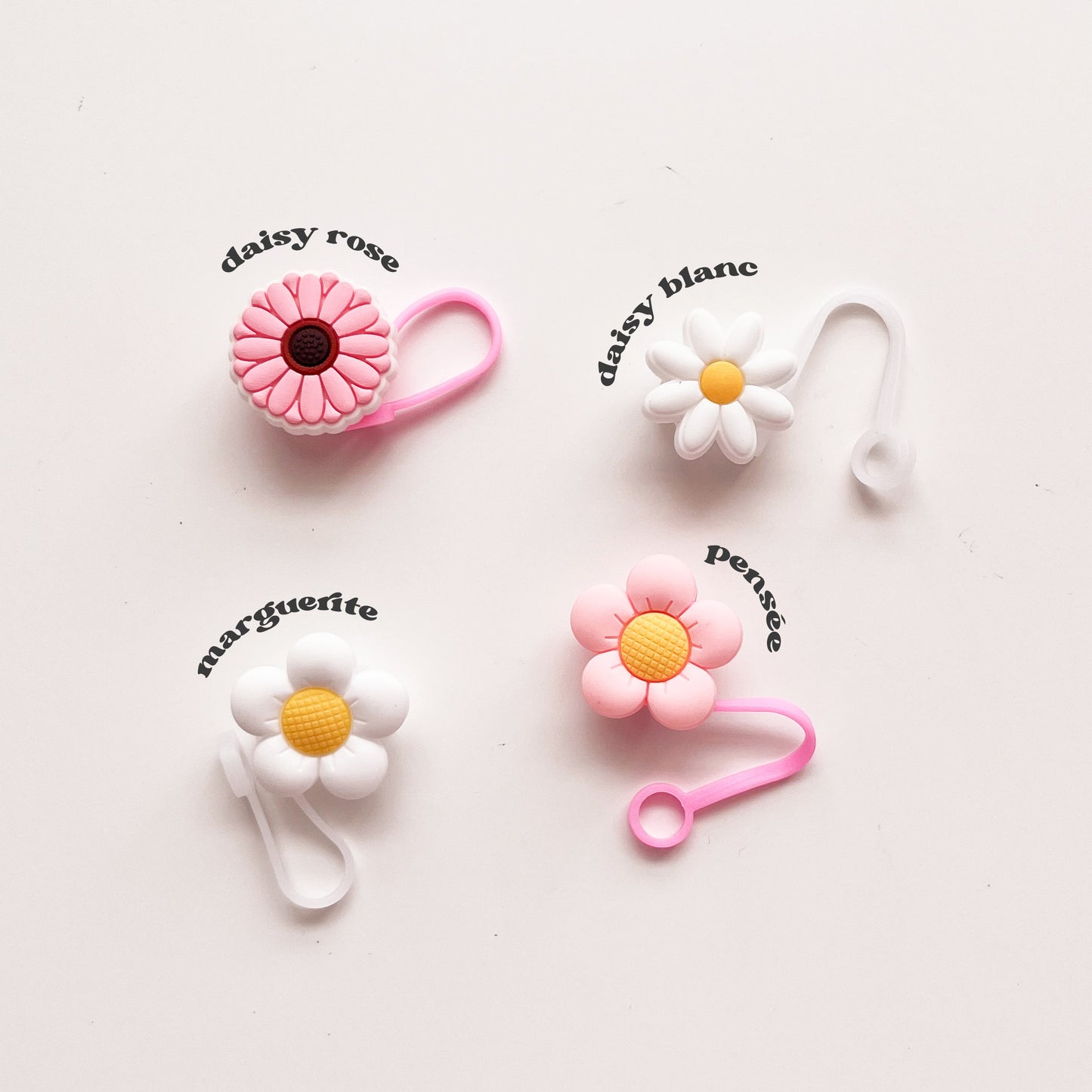 Couvercle pour paille - fleurs