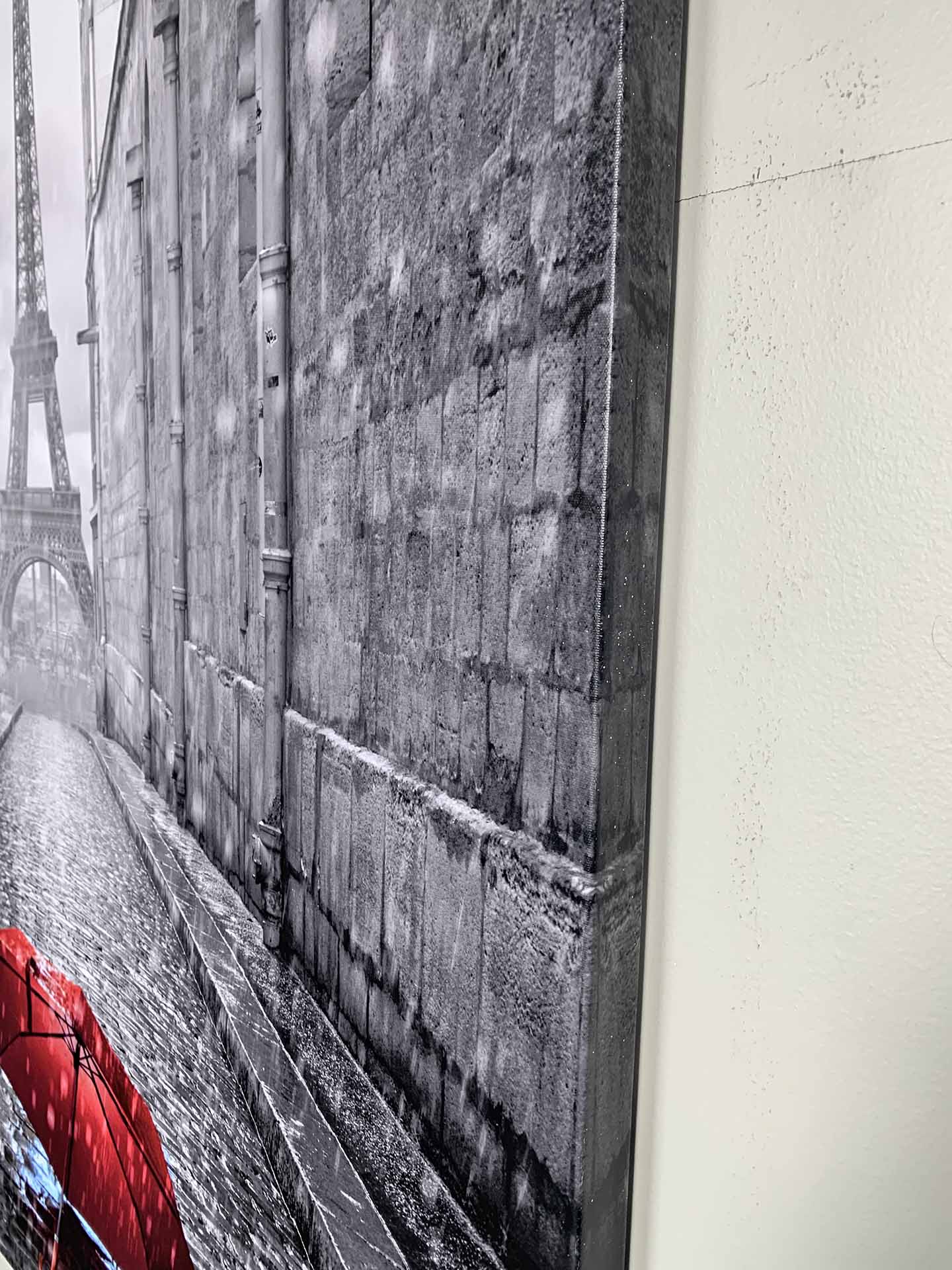 Canvas Wall Art-Red Umbrella Eiffel Tower-Printed Artwork