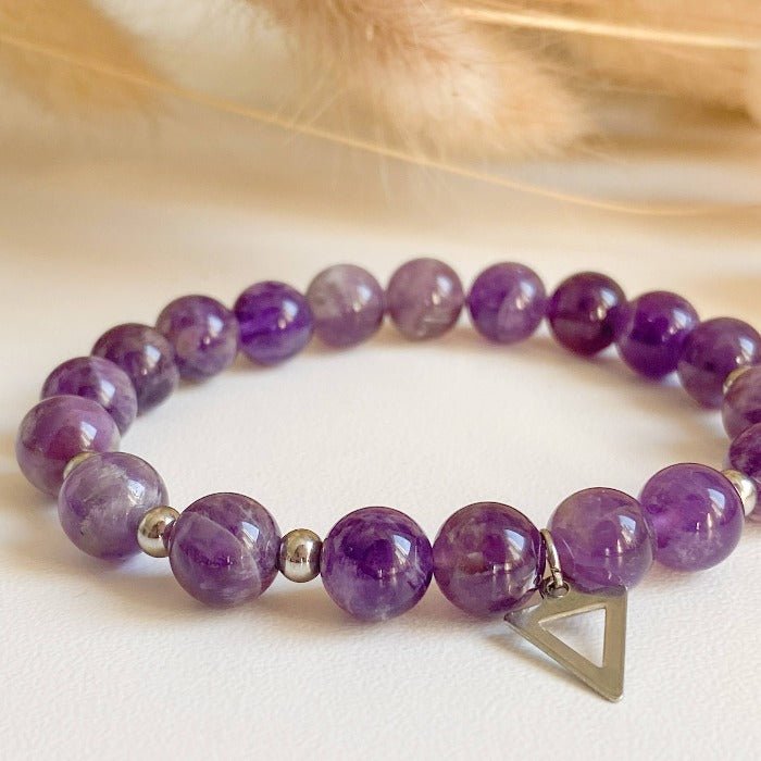 AMÉTHYSTE | Bracelet en améthyste et acier inoxydable