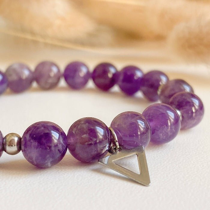 AMÉTHYSTE | Bracelet en améthyste et acier inoxydable