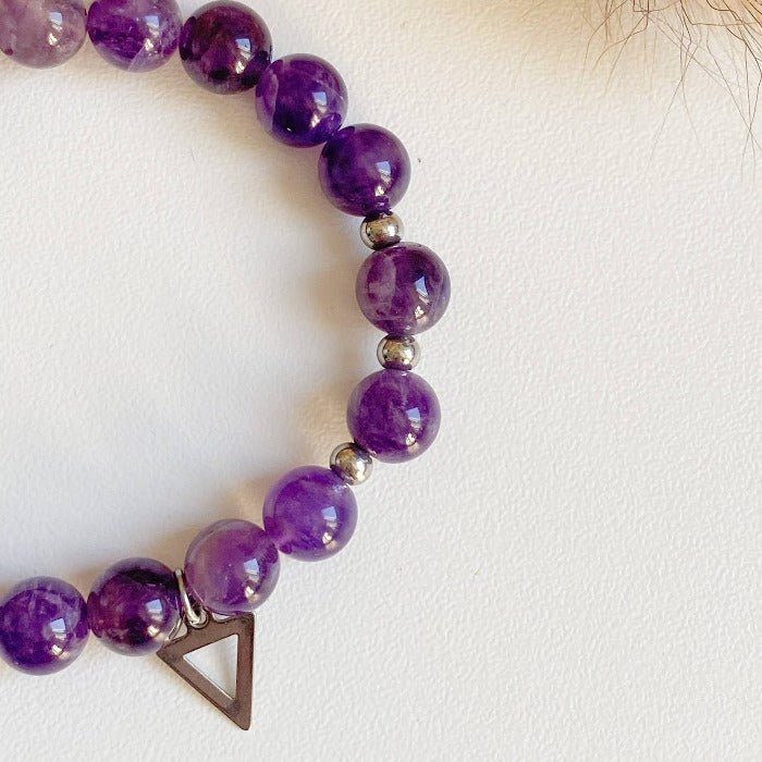 AMÉTHYSTE | Bracelet en améthyste et acier inoxydable