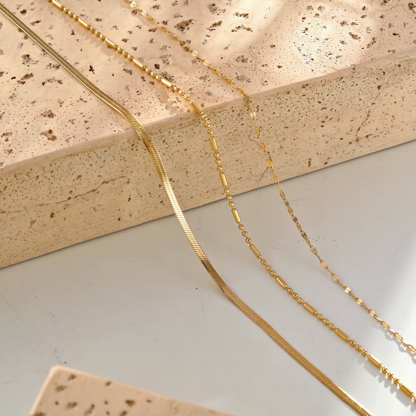 IRIS Triple Layer Multi Chain Gold Necklace