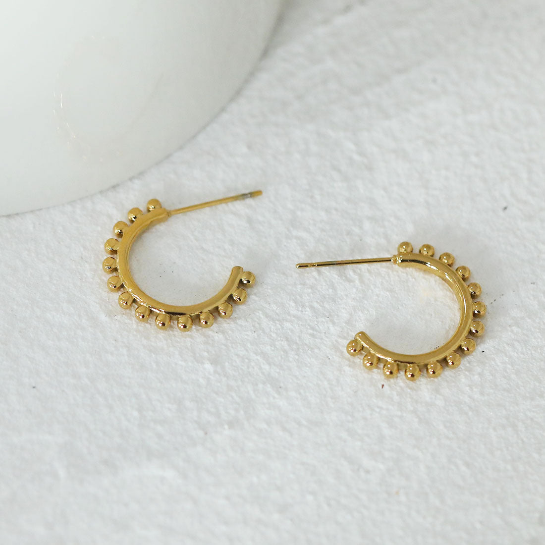 ISLA: Beaded Edge Hoop Earrings