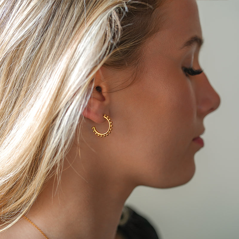 ISLA: Beaded Edge Hoop Earrings