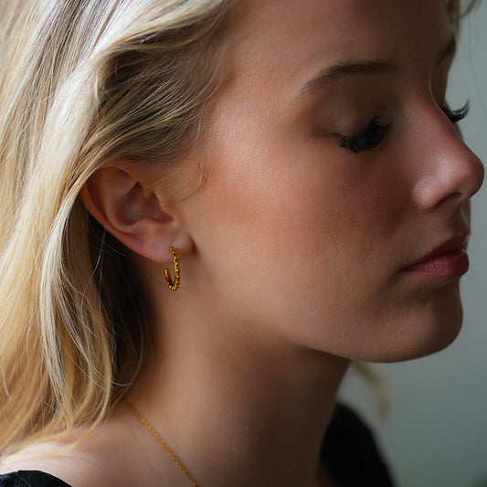 ISLA: Beaded Edge Hoop Earrings