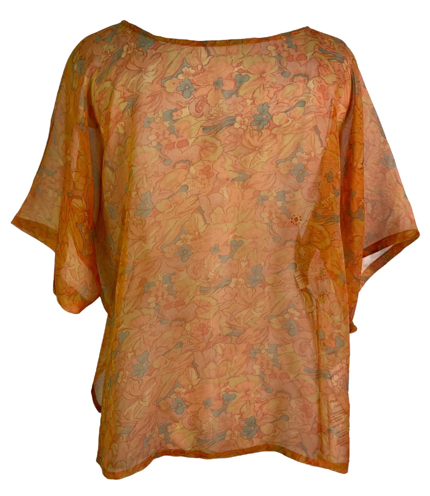 PRG6525 Sheer Avatar Pure Silk Side Slit Top