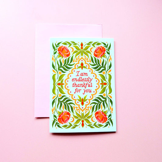 I am Endlessly Thankful for You | Mini Greeting Card