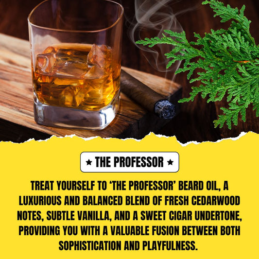 The Professor Beard Oil (30ml) – Cedarwood, Vanilla & Sweet Cigar | Premium Conditioning Beard Oil | Dr. Chris Schneider Collaboration