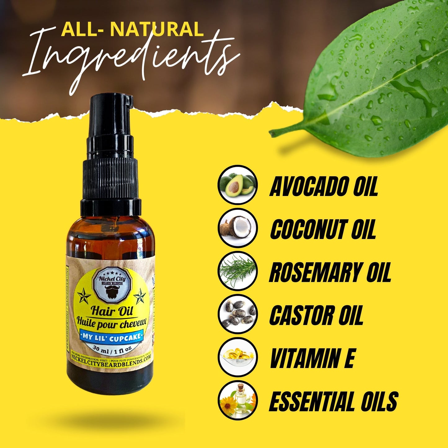 My Lil Cupcake Hair Oil (30ml) – Moisturizing Vanilla Cupcake Scent | Nourishing & Shine-Enhancing Oil