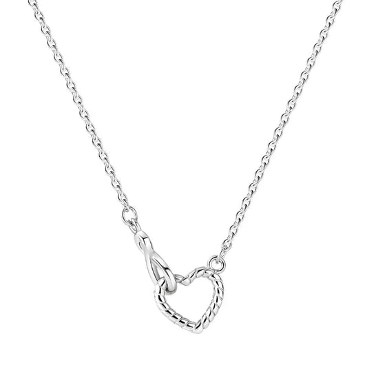 Infinity Love Sterling Silver Heart Pendant Necklace