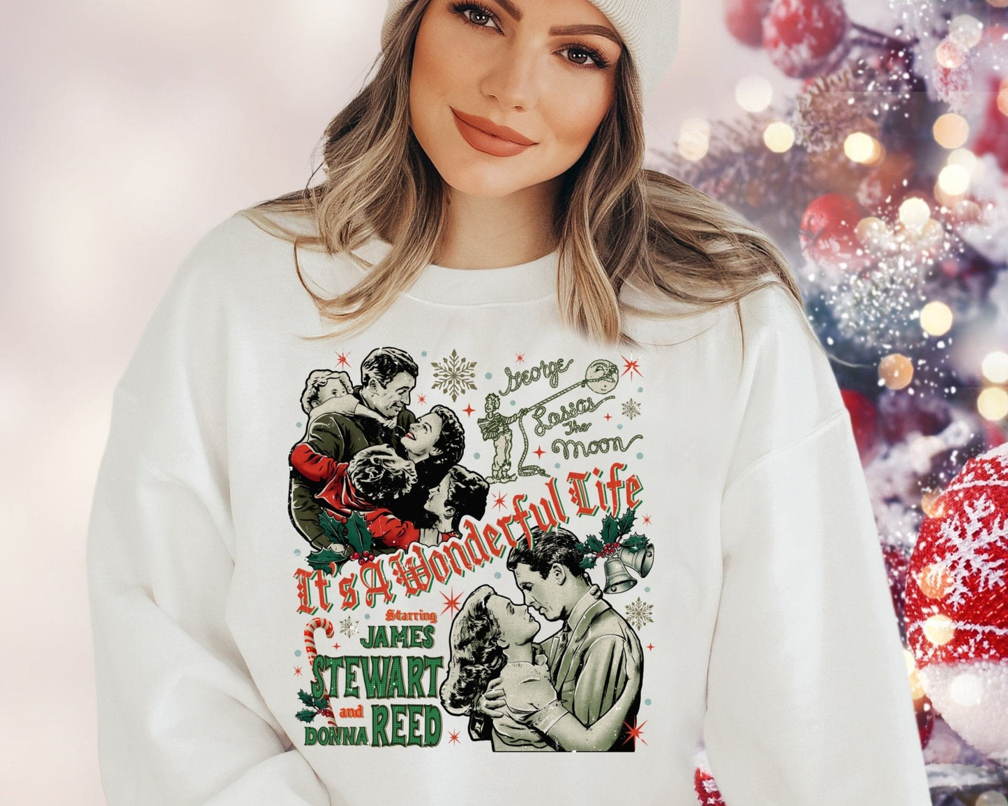 Sweatshirt Crew Hoodie Or T-Shirt Christmas Its A Wonderful Life Vintage
