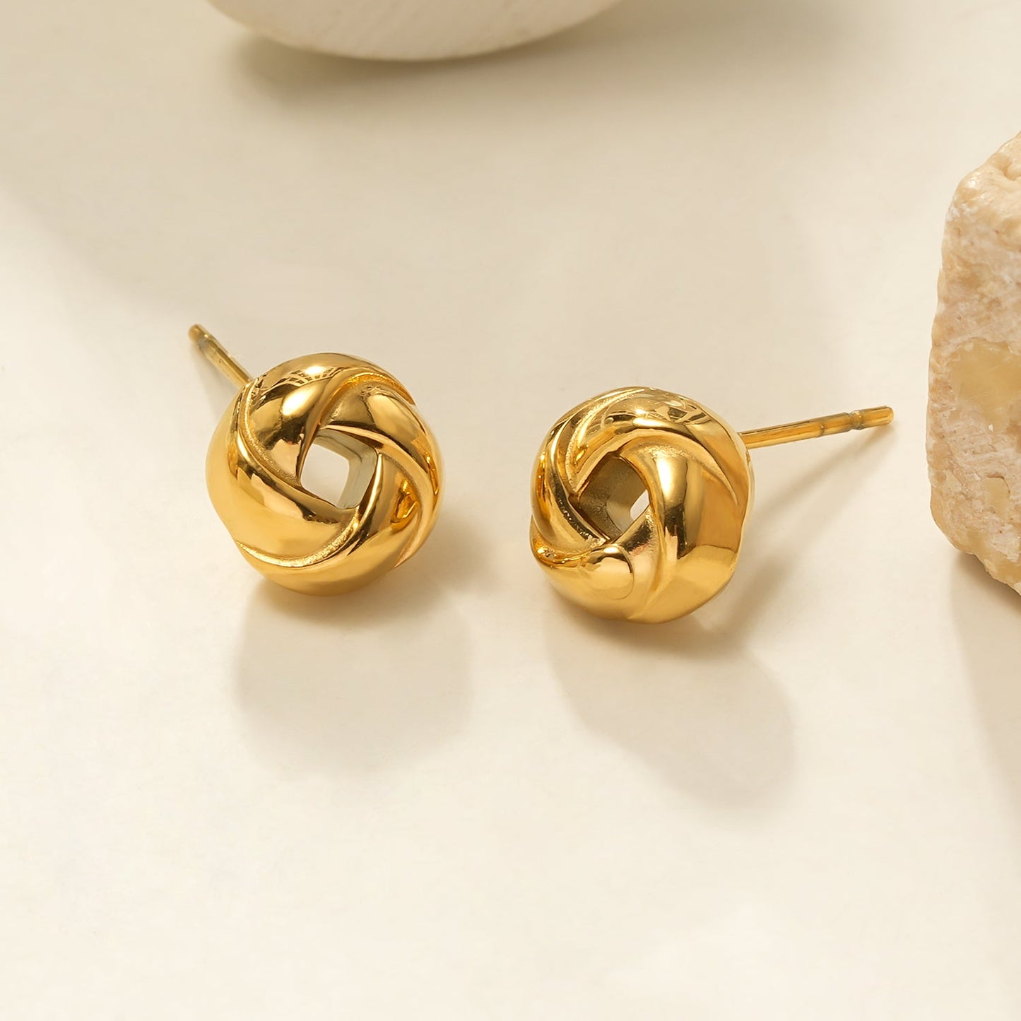 JATANI (Small) Gold: Love Knot Stud Earrings – Timeless Symbol of Eternal Love & Elegant Jewelry Gift