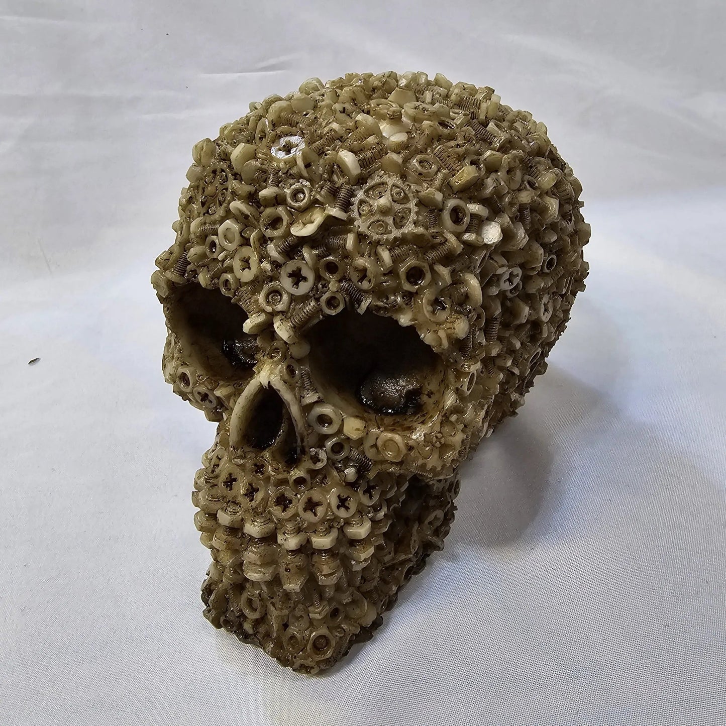 Junkyard Mechanic Skull Figurine