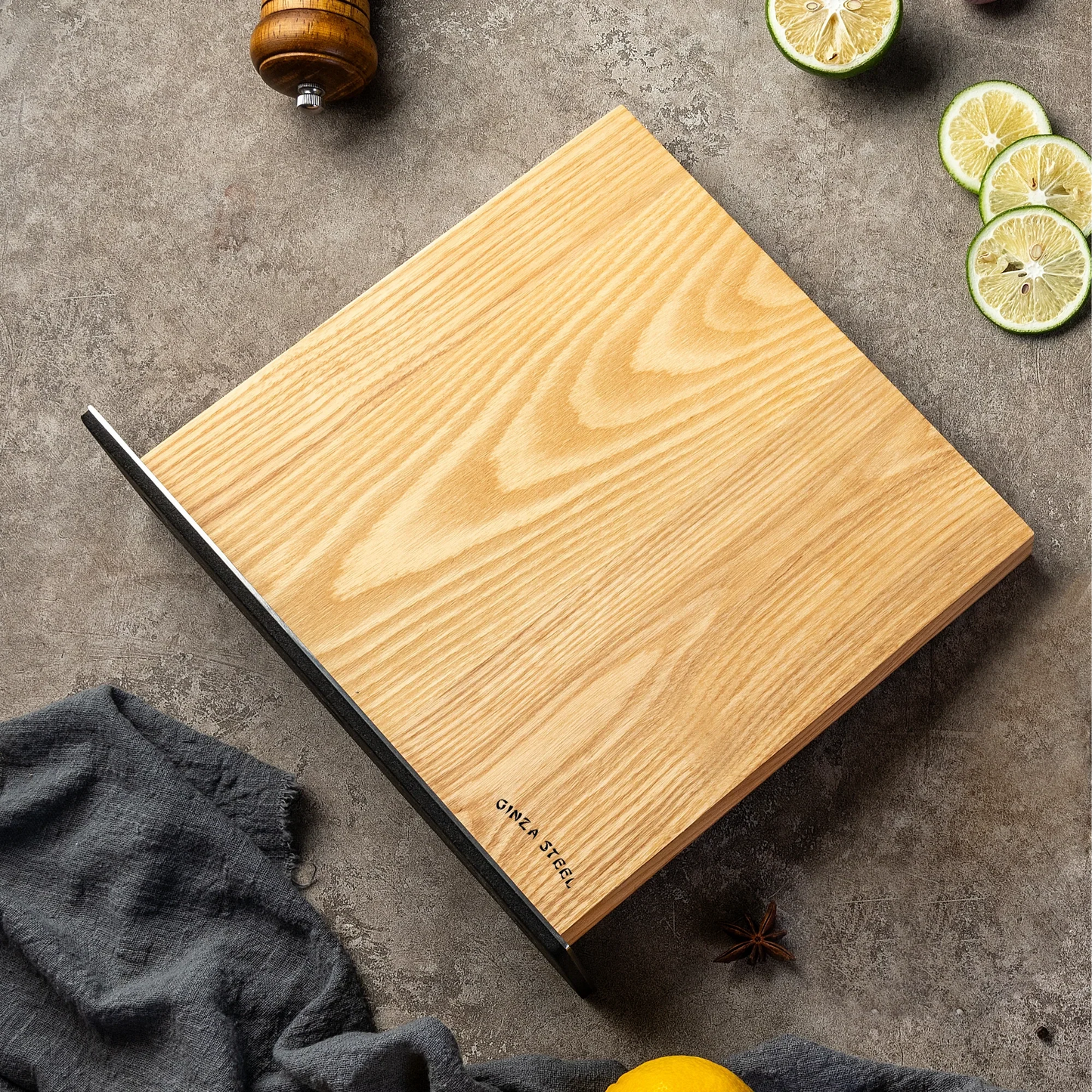 Ginza Steel Magnetic Wood Knife Block | Stylish & Functional