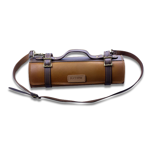 Ginza Steel Vagabond Knife Roll – Full Grain Leather Chef’s Bag