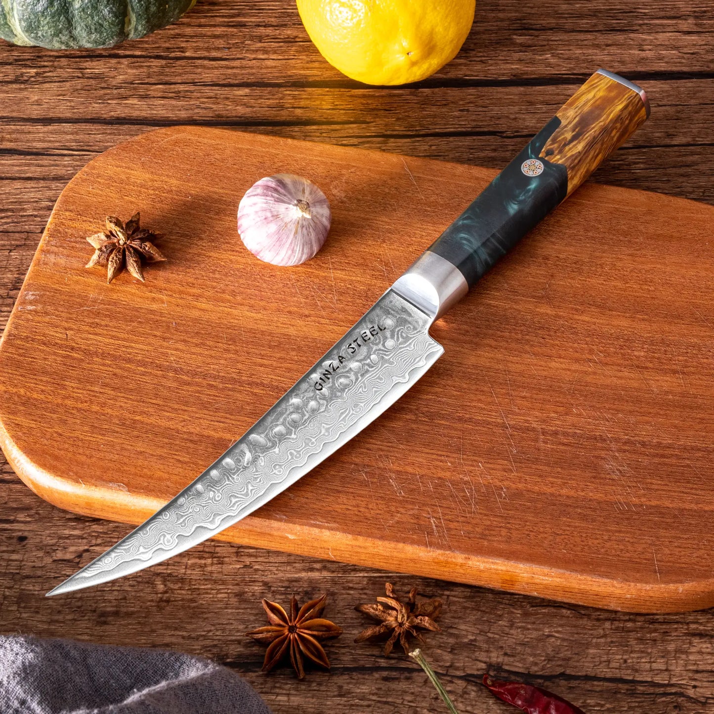 Kaze Katana 6″ Boning Knife | Damascus Steel by Ginza Steel