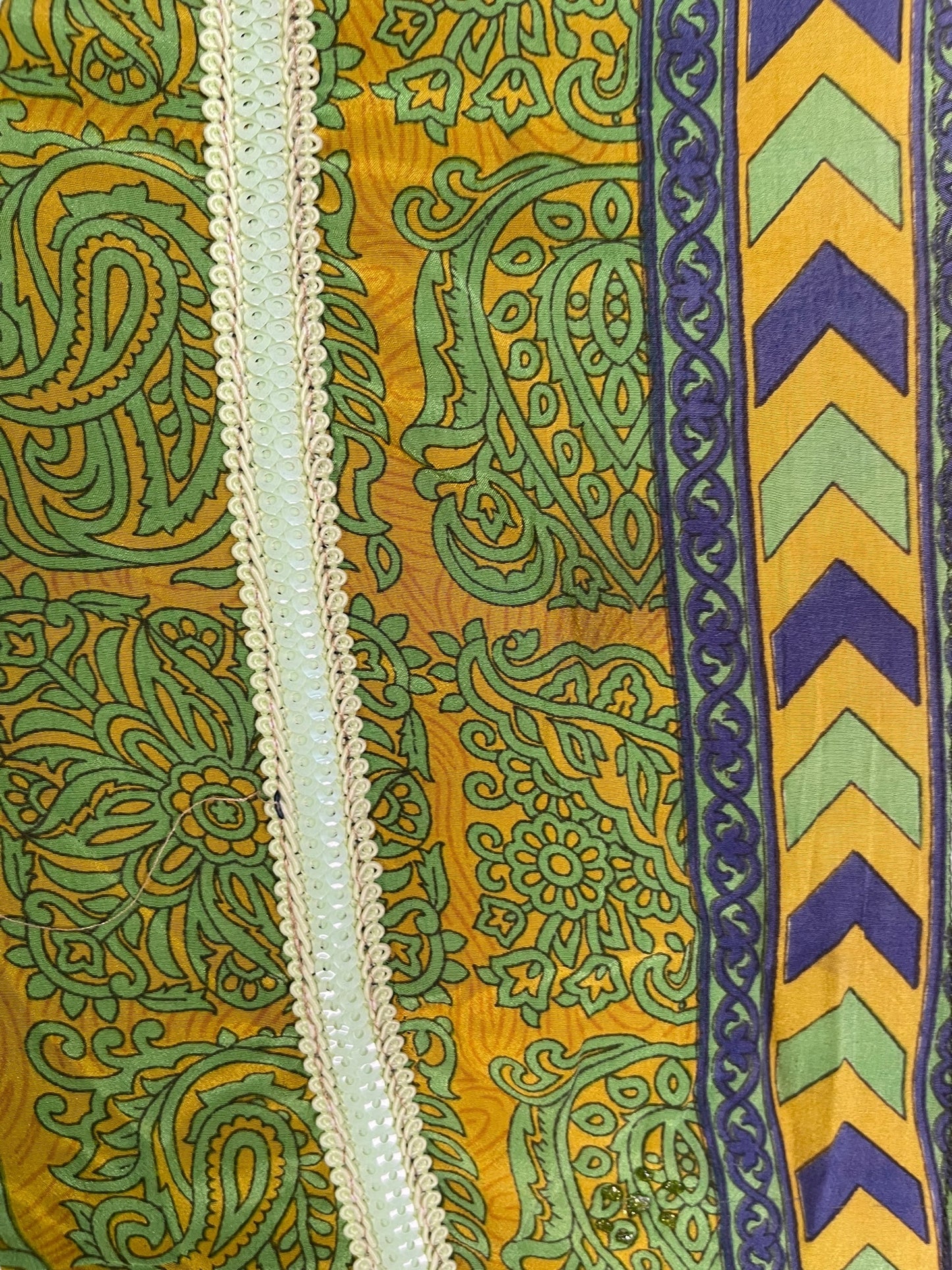 PRC6770 Avatar Long Pure Silk Kimono Sleeved Duster with Belt