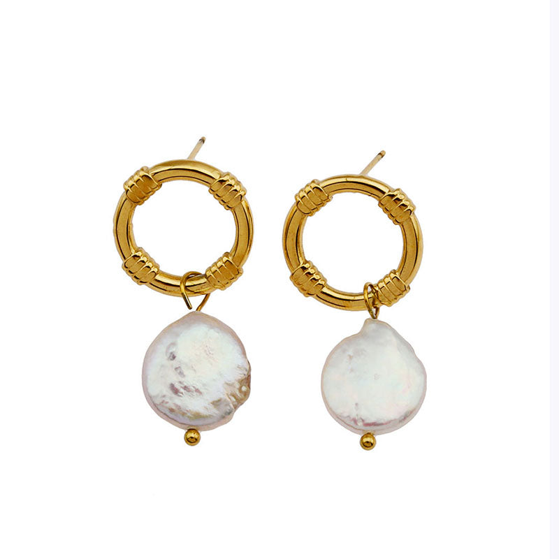 KINSLEY Natural Freshwater Pearl Earrings