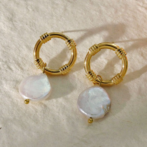 KINSLEY Natural Freshwater Pearl Earrings