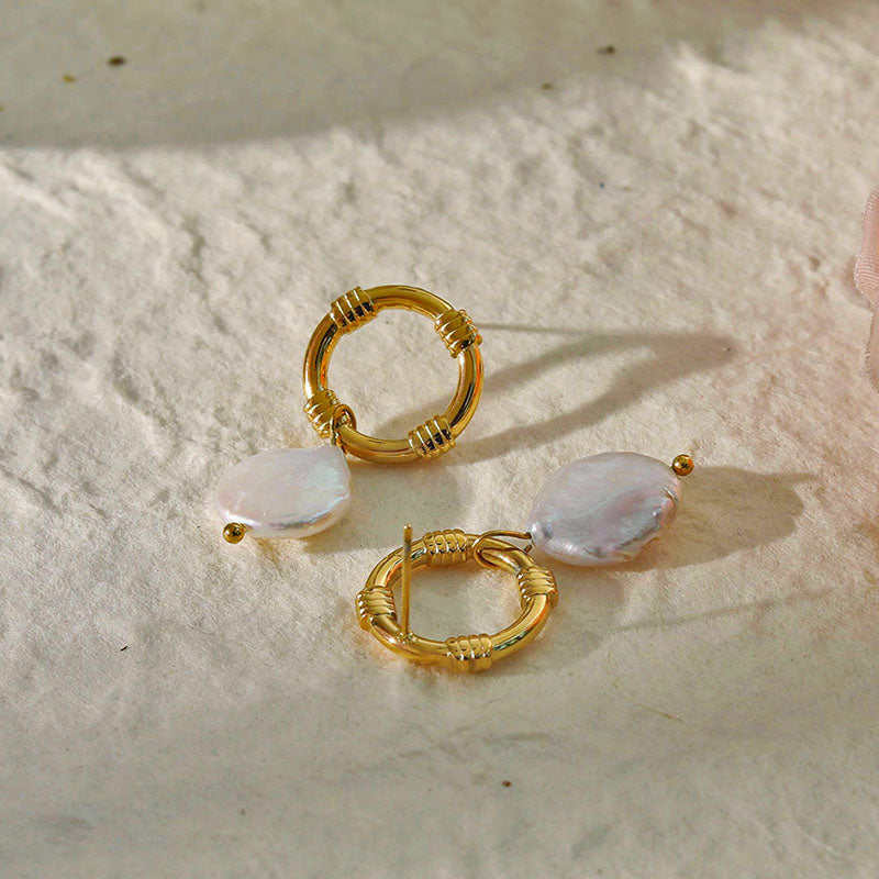 KINSLEY Natural Freshwater Pearl Earrings