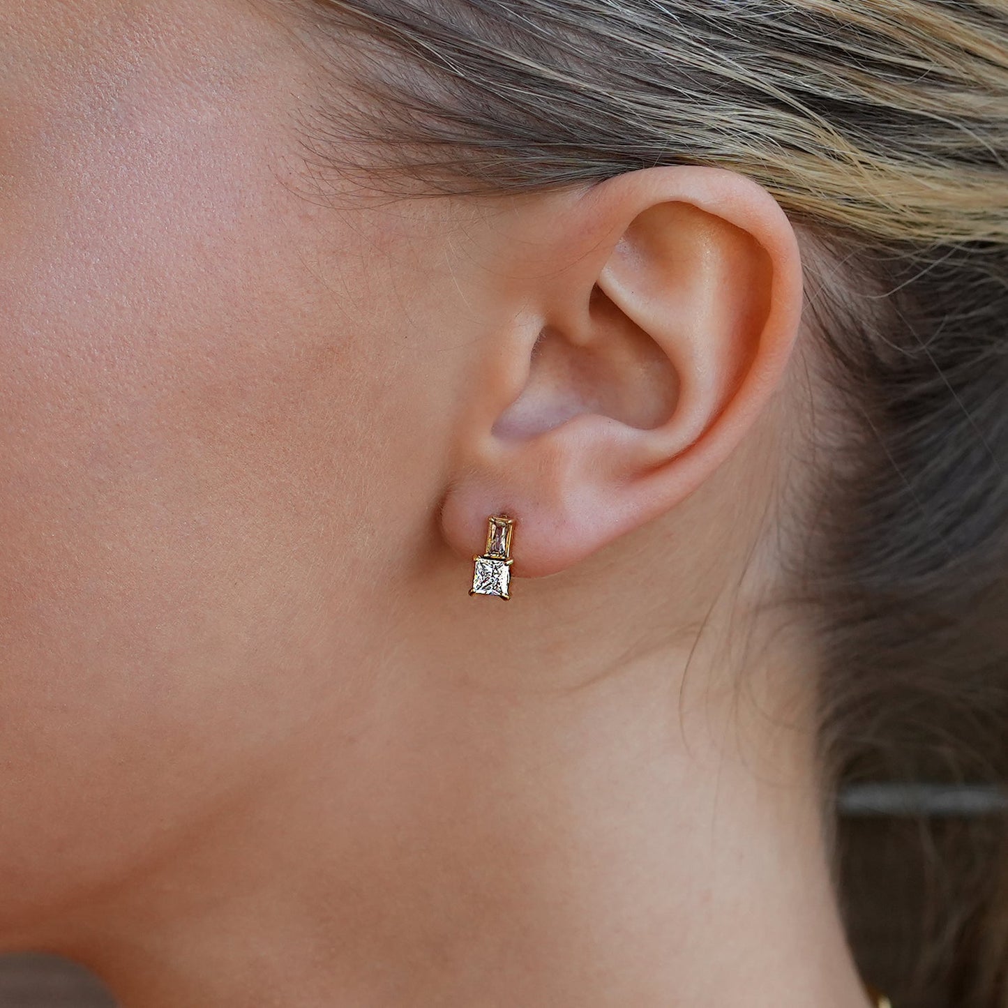 KIRA 'Shine in Style' Retro Crystal & Zirconia Stud Earrings
