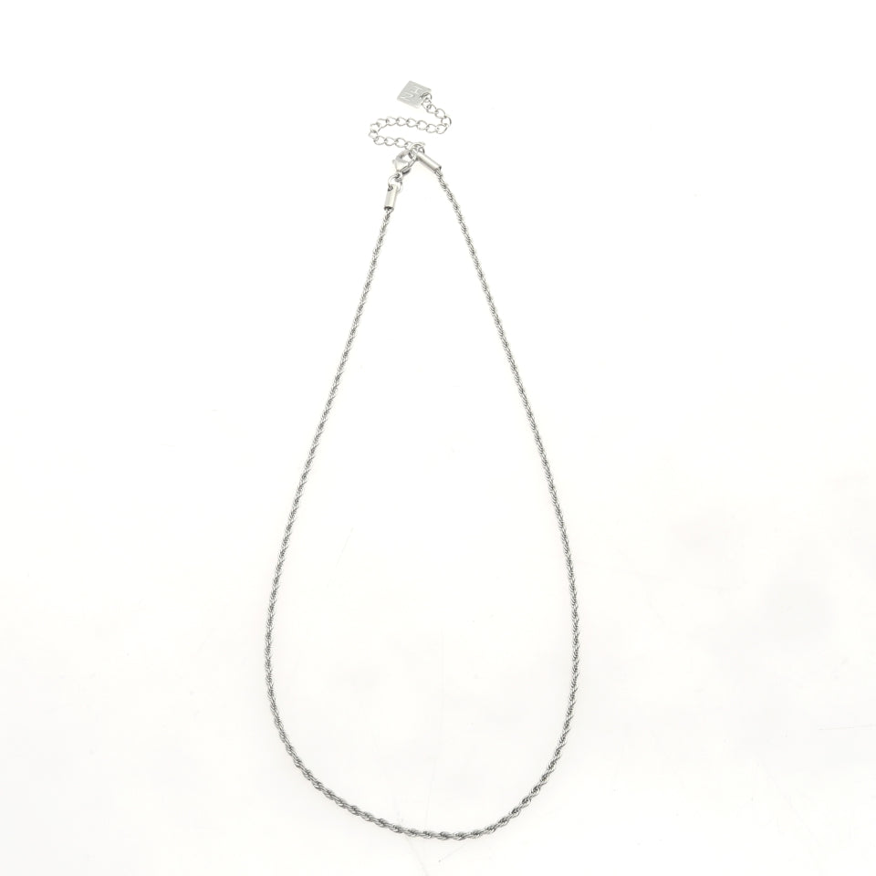 KIRA: Rope Chain Silver Necklace 28 Inches