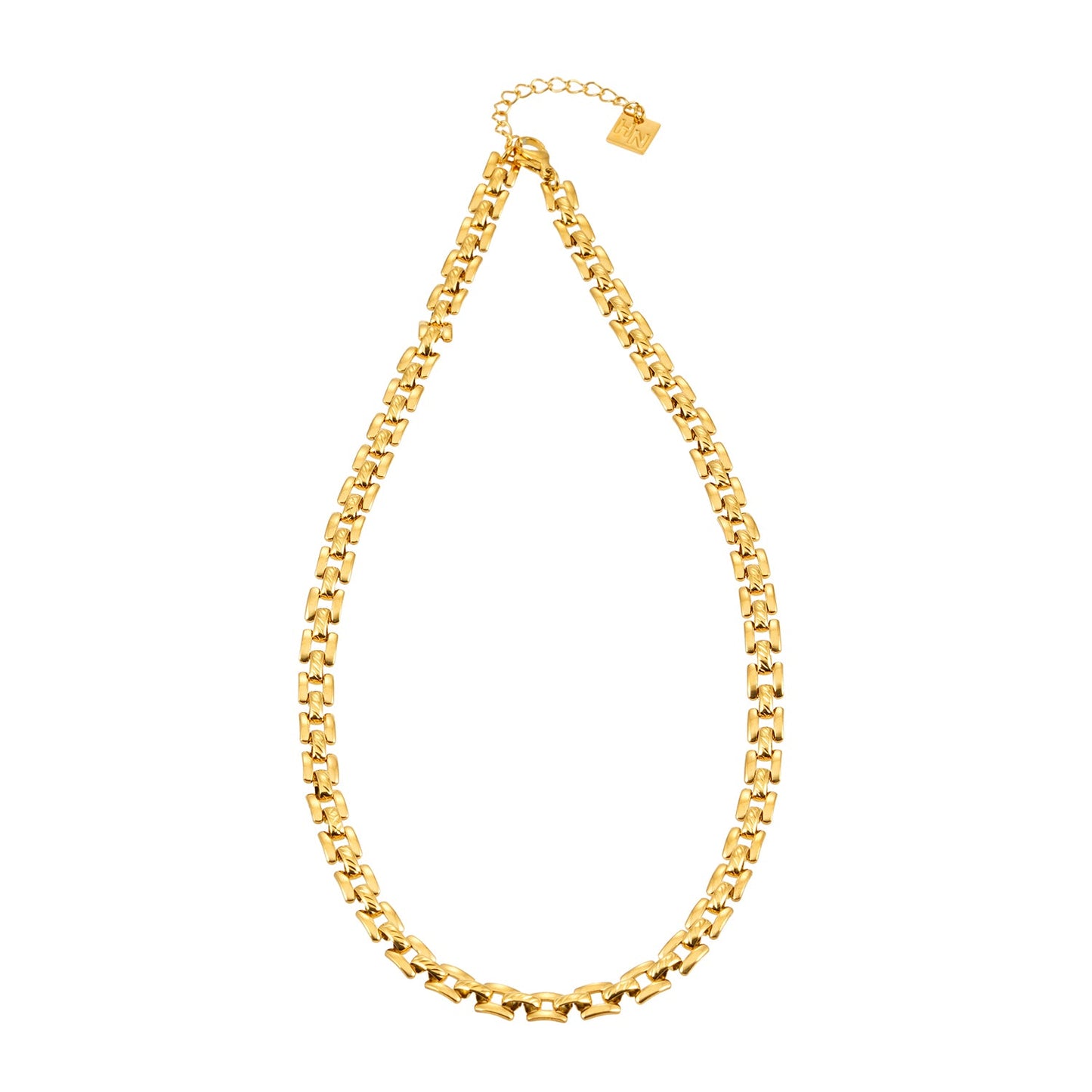 Style KOVVUR: Retro Twin Chain Necklace in Gold
