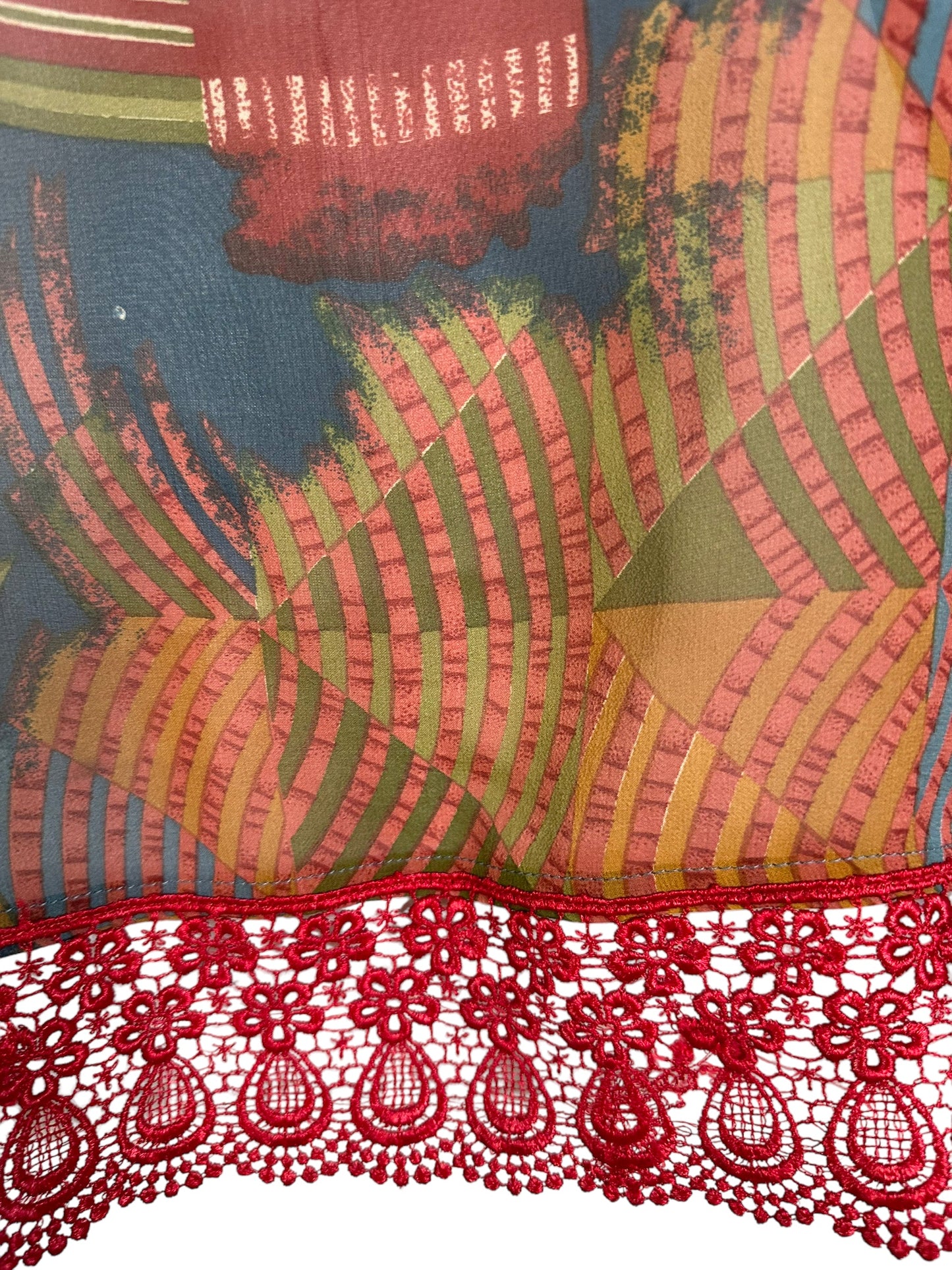 PRG6254 Sheer Avatar Pure Silk Side Slit Top