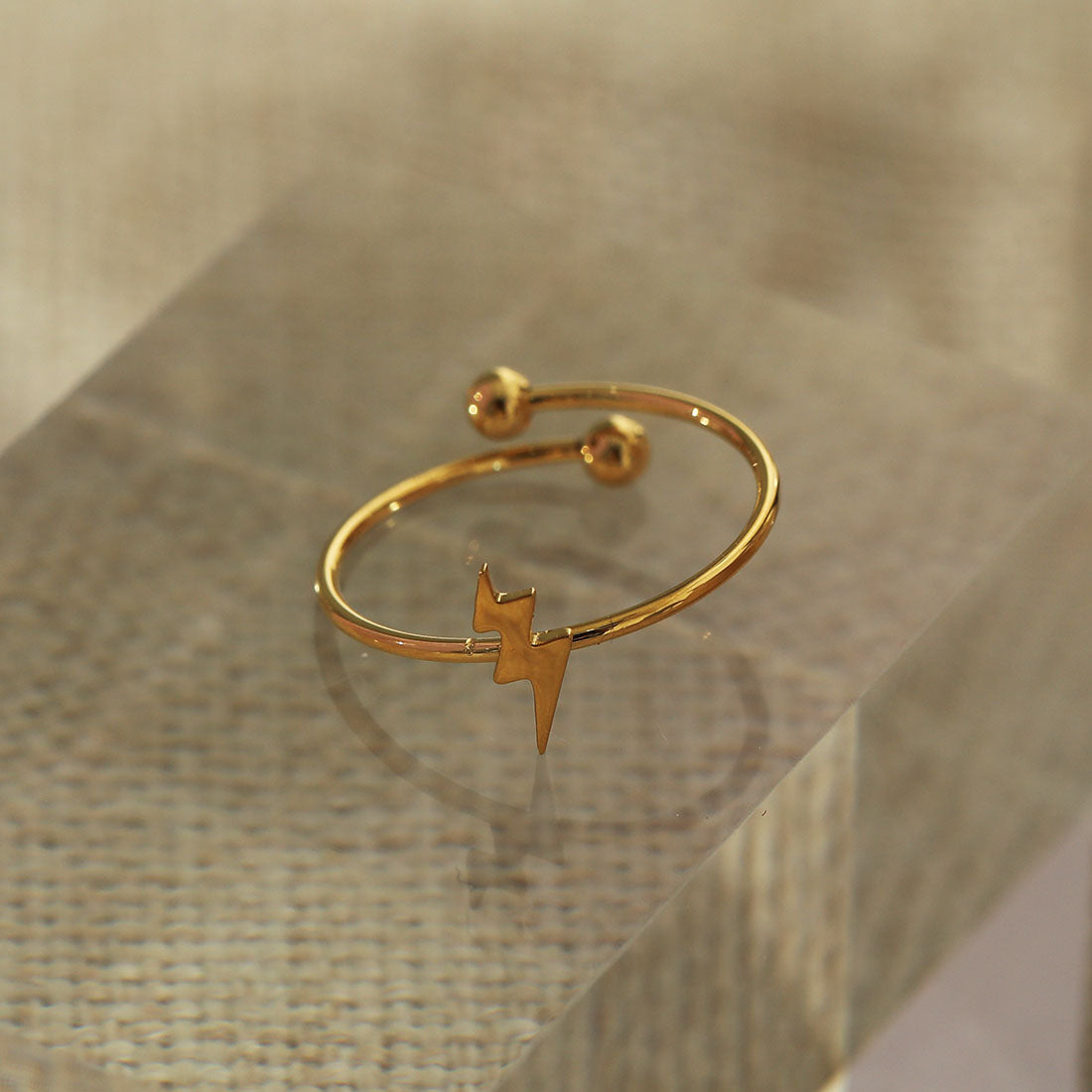 LAZER: Dainty Lighting Bolt Ring