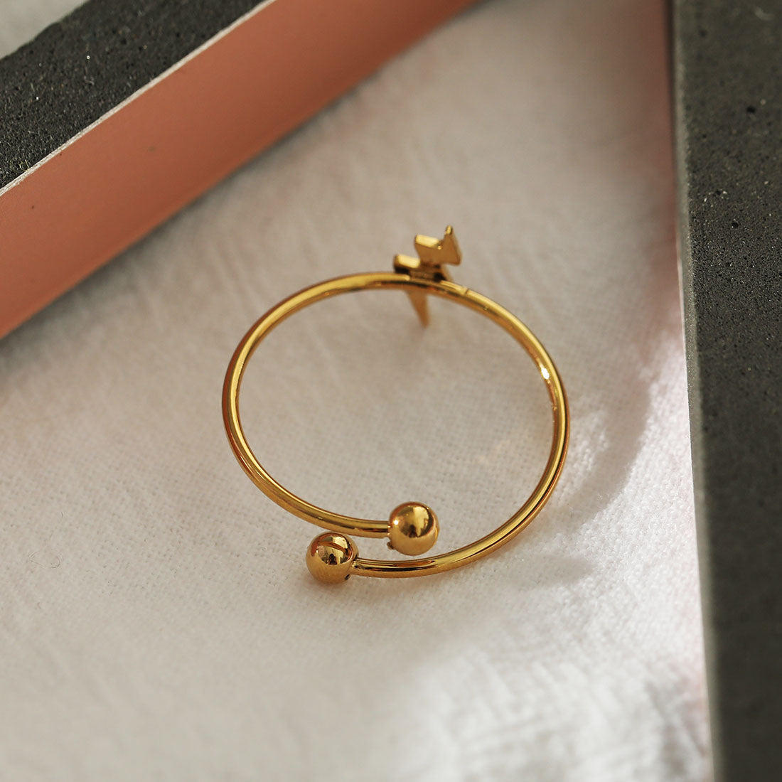 LAZER: Dainty Lighting Bolt Ring