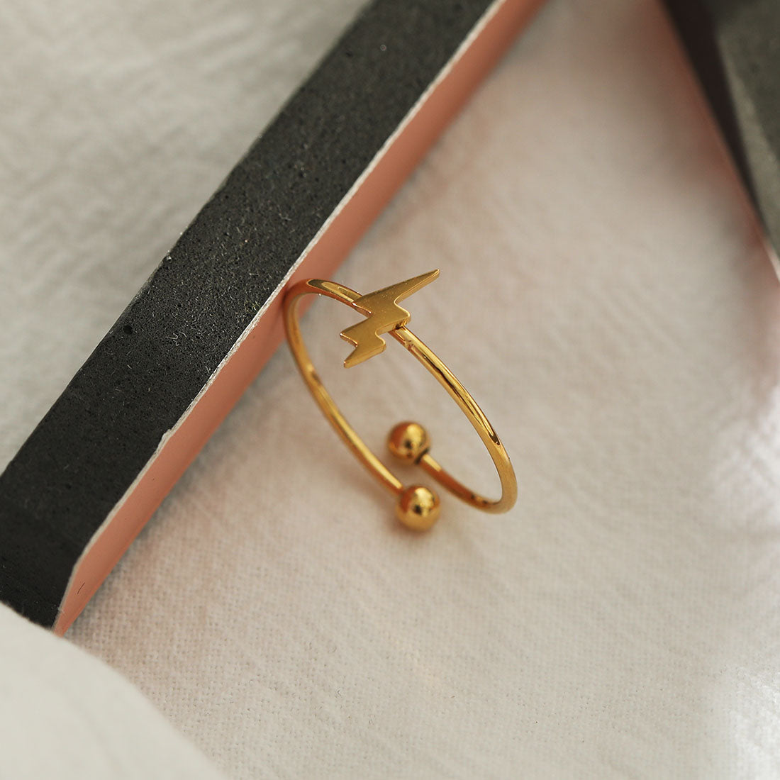 LAZER: Dainty Lighting Bolt Ring