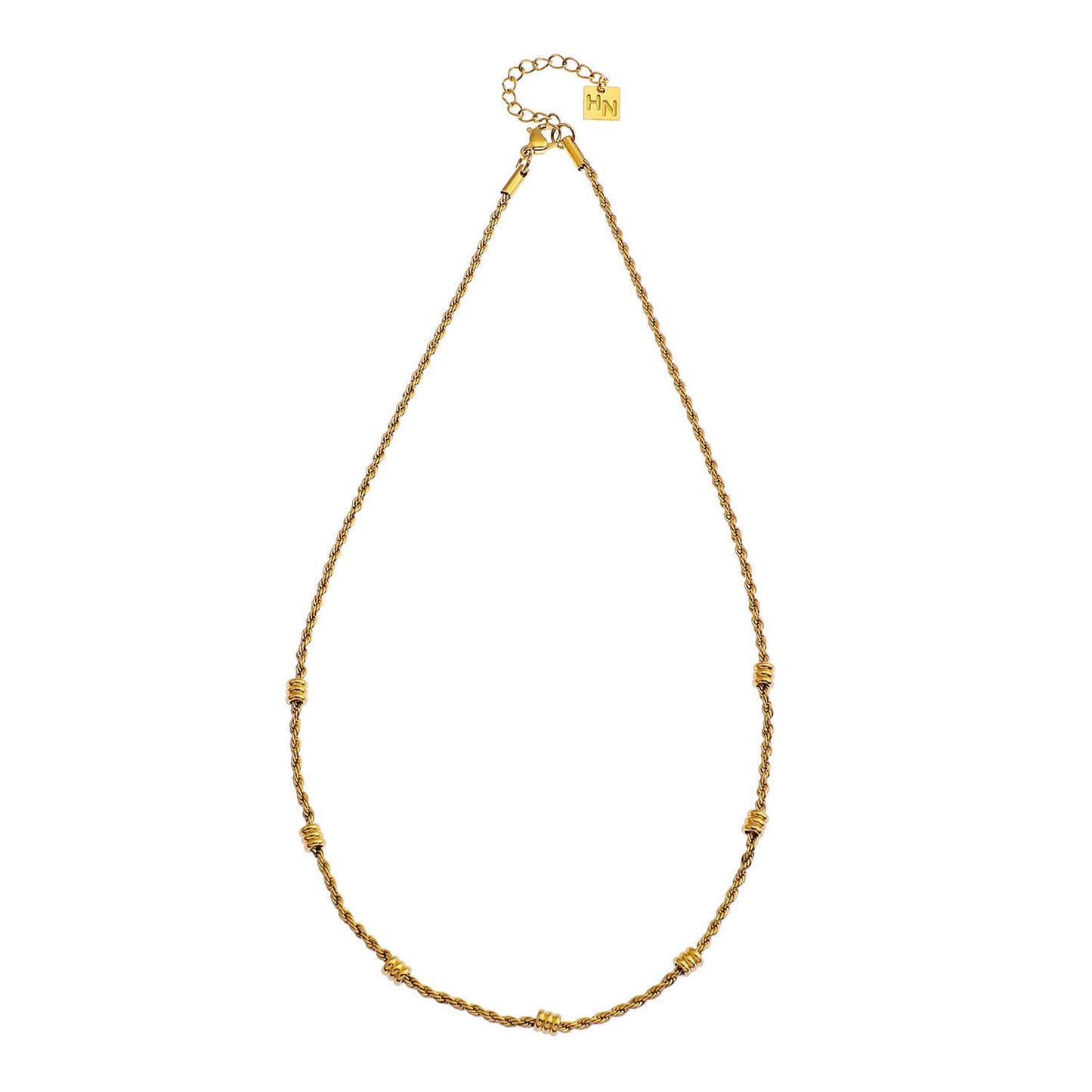 LEMOGES Gold: Beaded Rope Chain Necklace