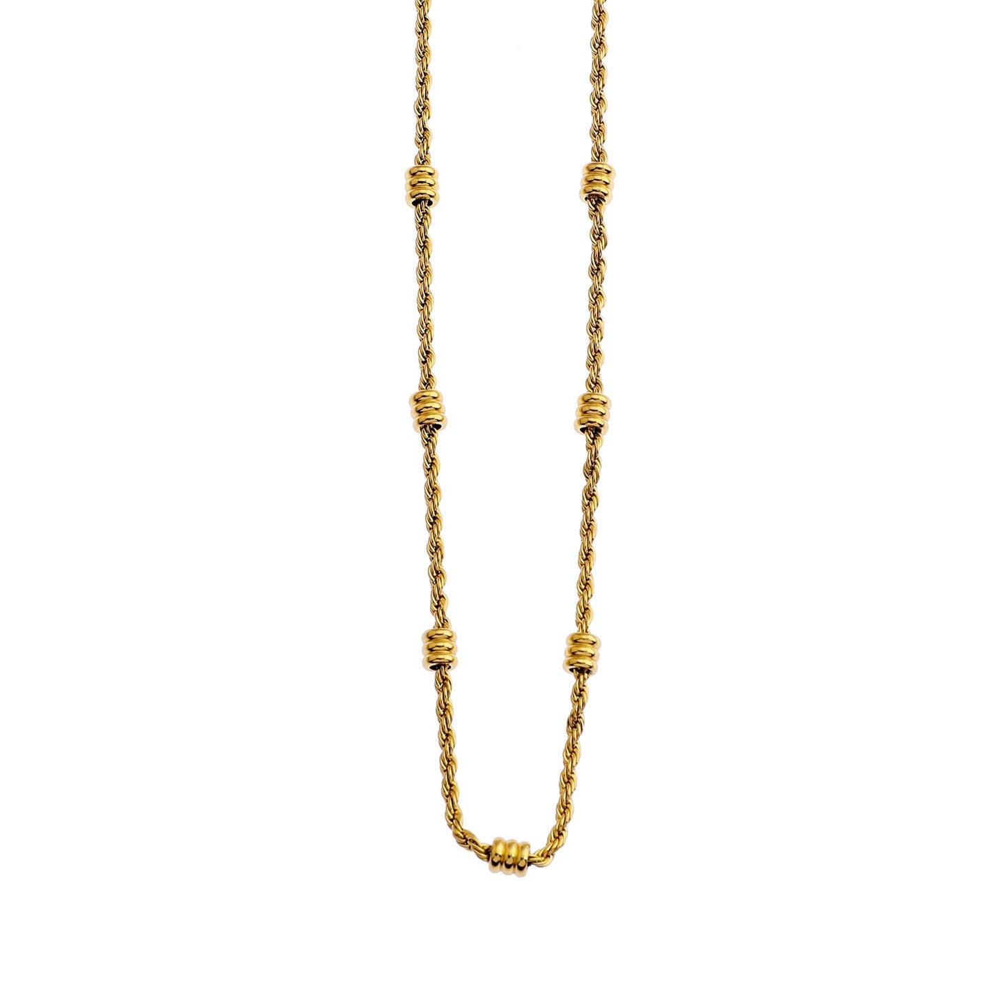 LEMOGES Gold: Beaded Rope Chain Necklace
