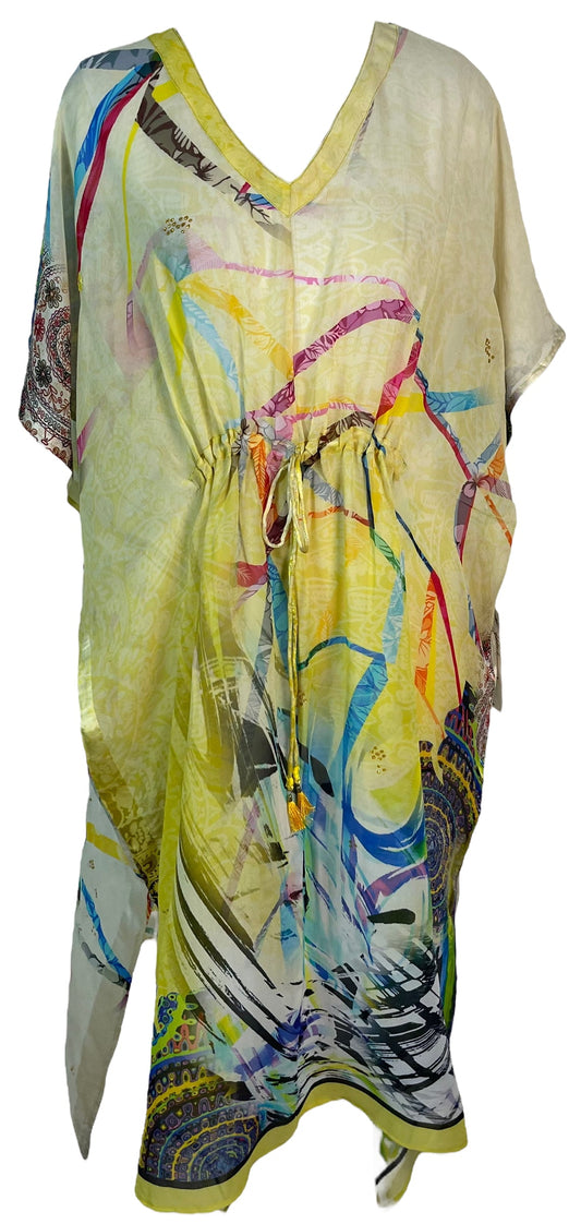 PRG6362 Sheer Avatar Pure Silk Maxi Kaftan