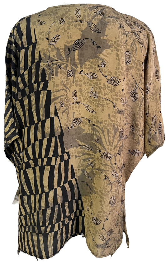 PRC7150 Avatar Pure Silk Long Tunic with Side Ties