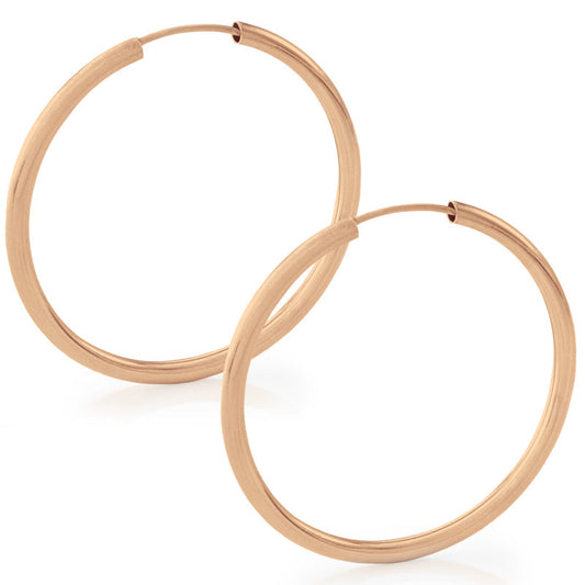 45mm Thick Rose Gold Hoop Earrings