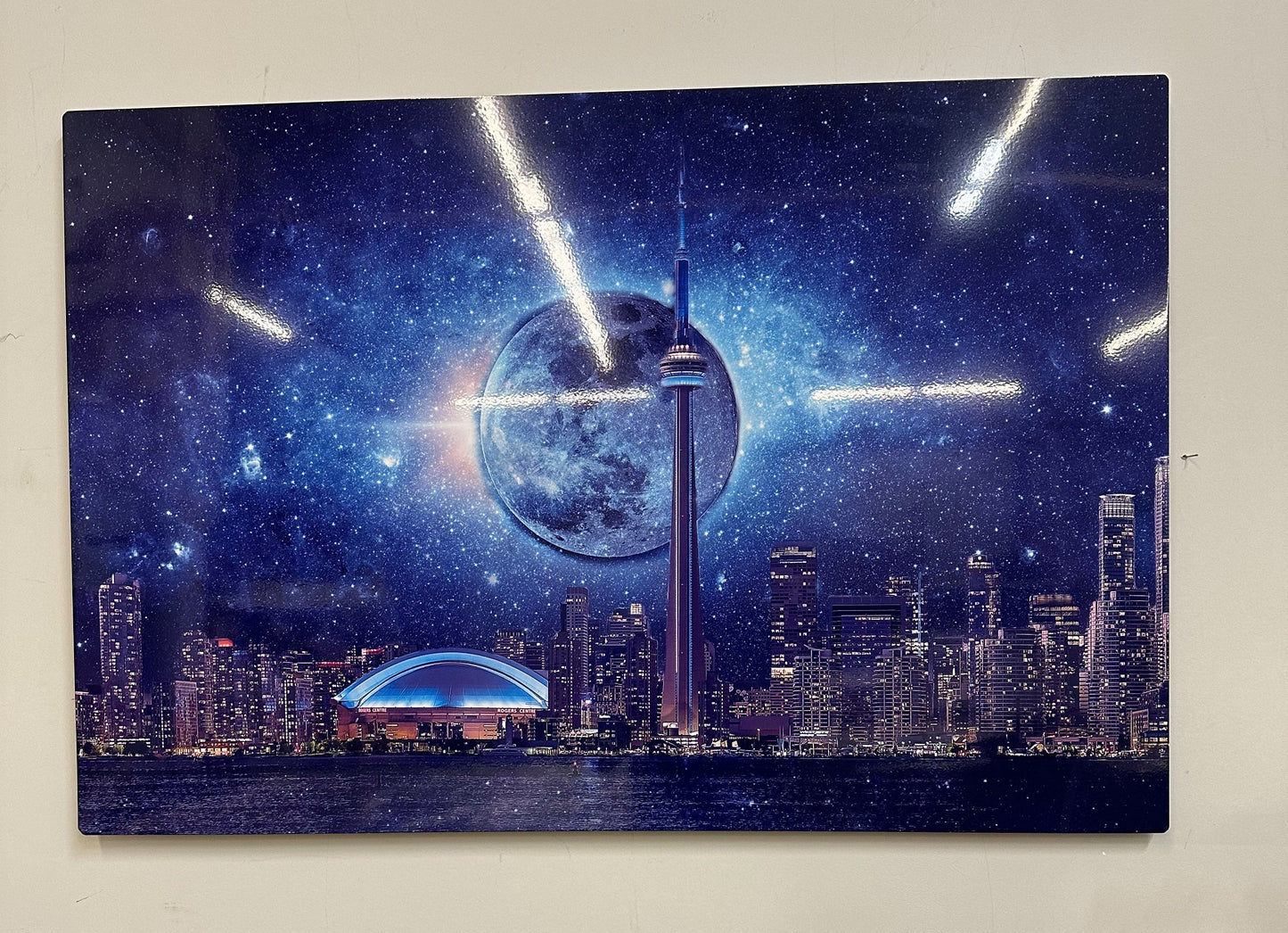 Wall Art-Light sky with CN Tower-Metal aluminum print- Toronto-Limited Edition