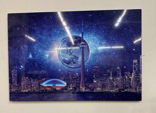Wall Art-Light sky with CN Tower-Metal aluminum print- Toronto-Limited Edition