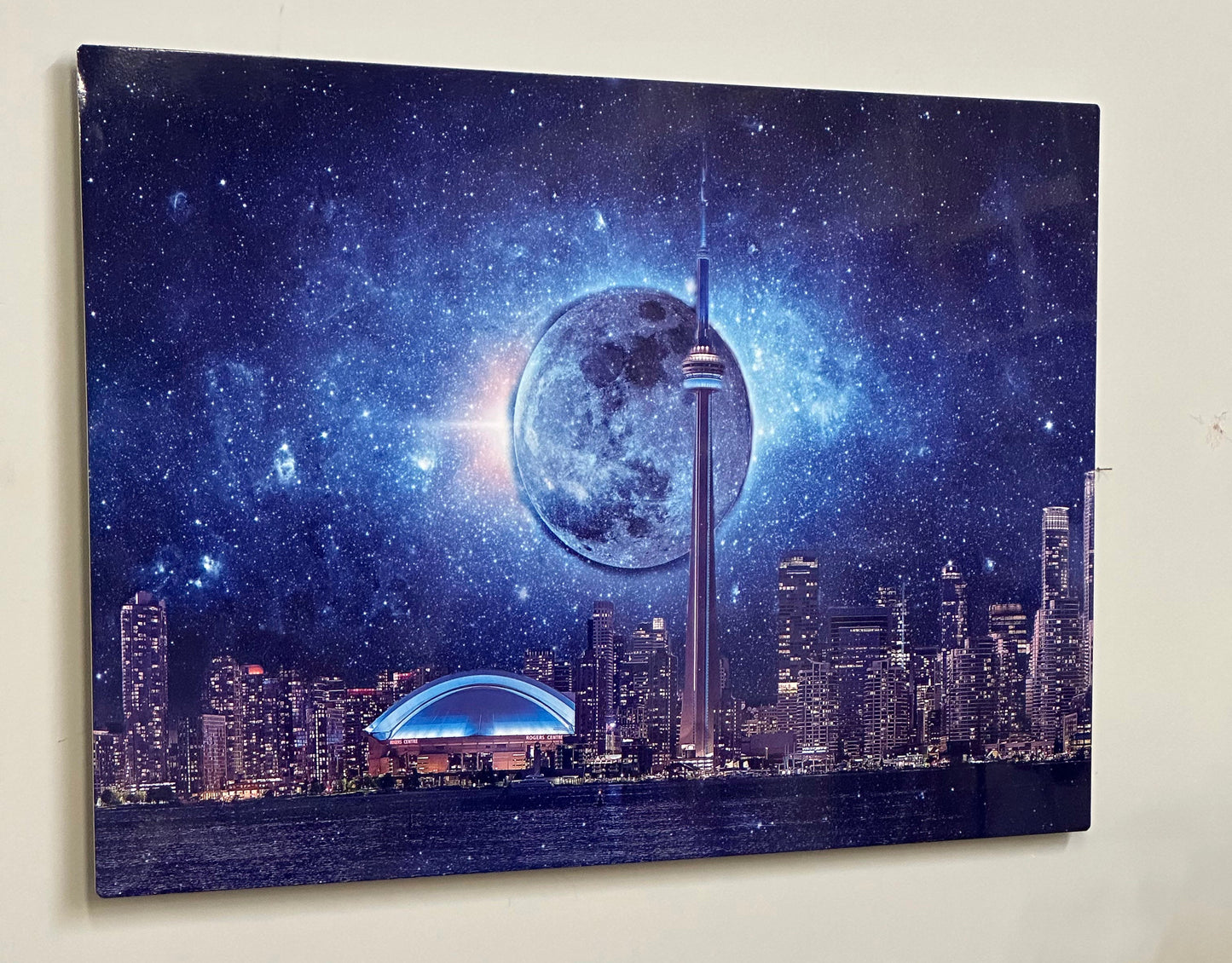 Wall Art-Light sky with CN Tower-Metal aluminum print- Toronto-Limited Edition