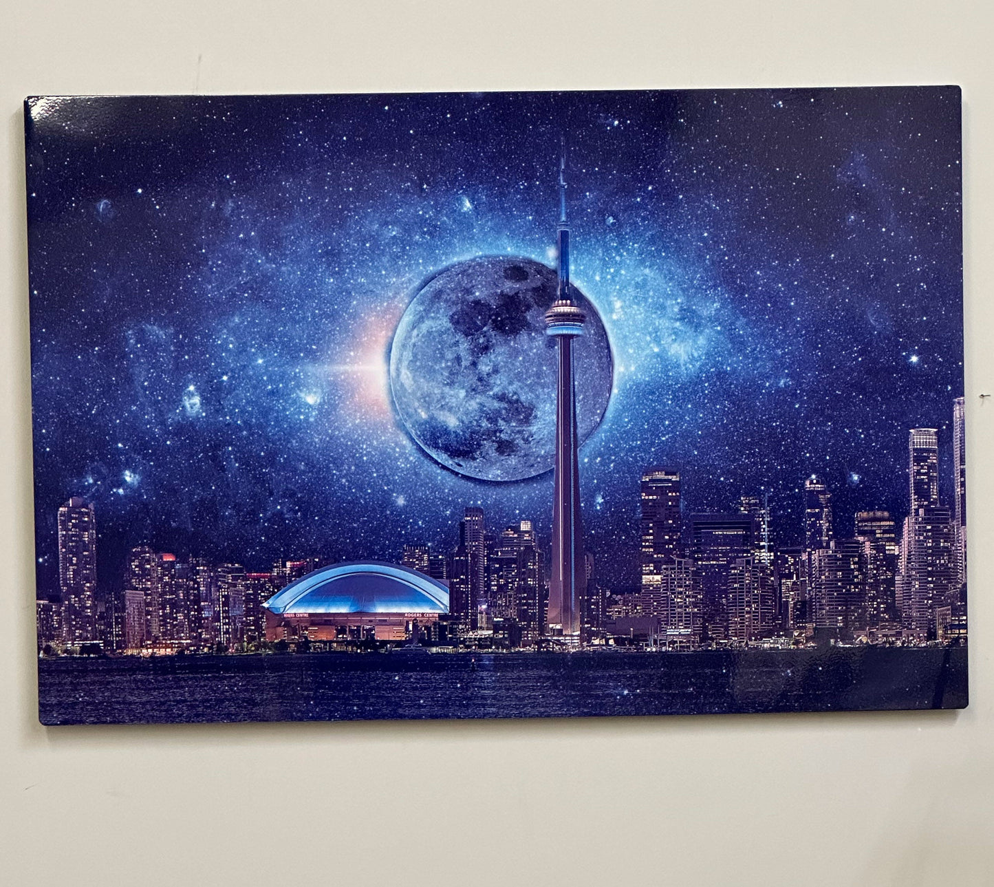 Wall Art-Light sky with CN Tower-Metal aluminum print- Toronto-Limited Edition