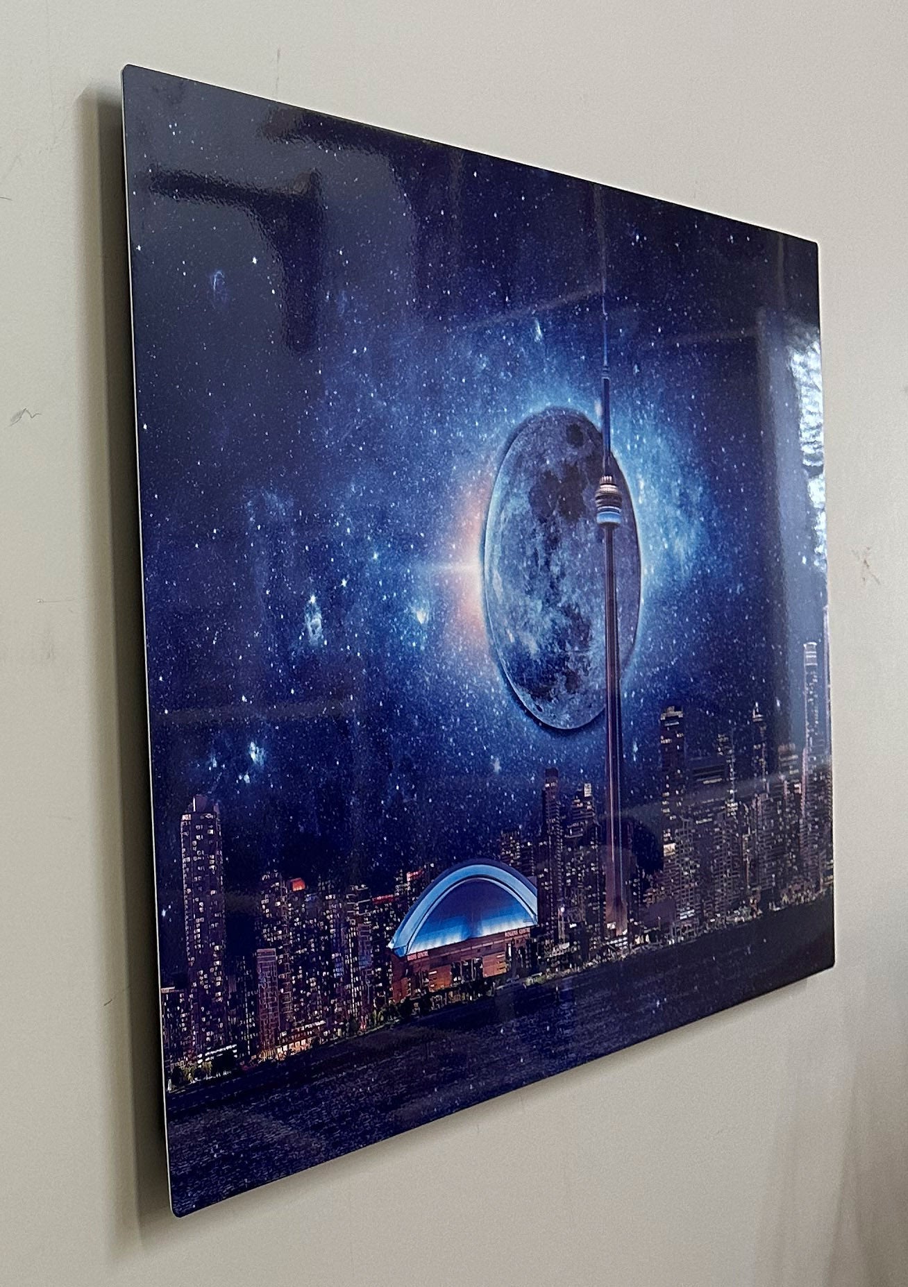 Wall Art-Light sky with CN Tower-Metal aluminum print- Toronto-Limited Edition