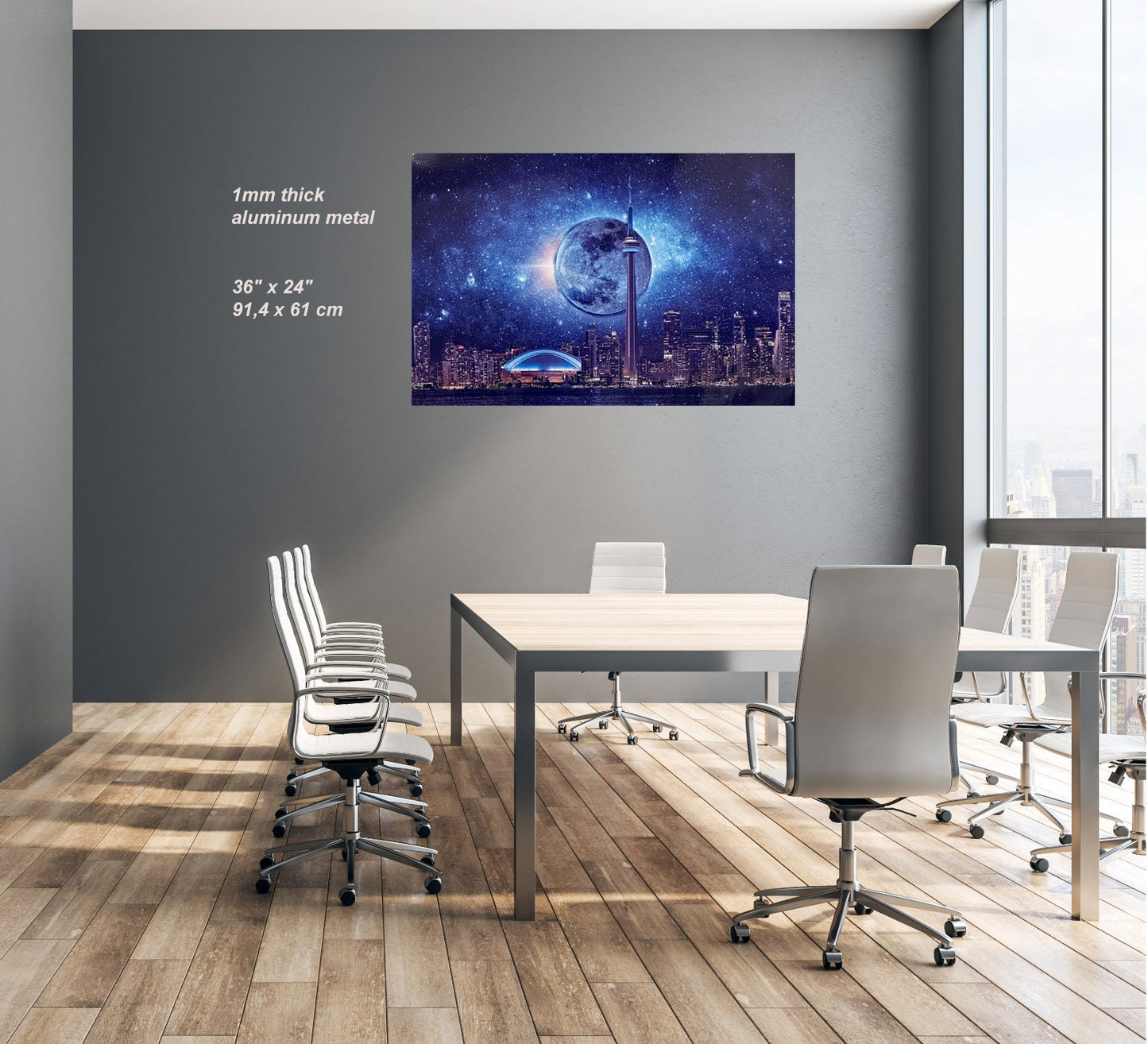 Wall Art-Light sky with CN Tower-Metal aluminum print- Toronto-Limited Edition