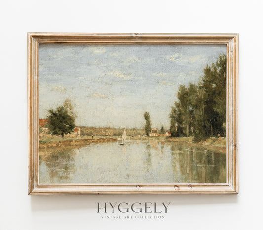 Vintage Nautical Landscape Art Print L0111