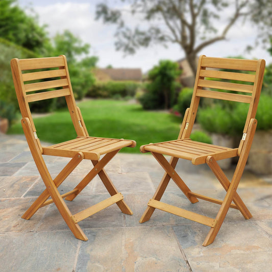 Tranquillo Anya Acacia Wood Folding Chairs Set of 2