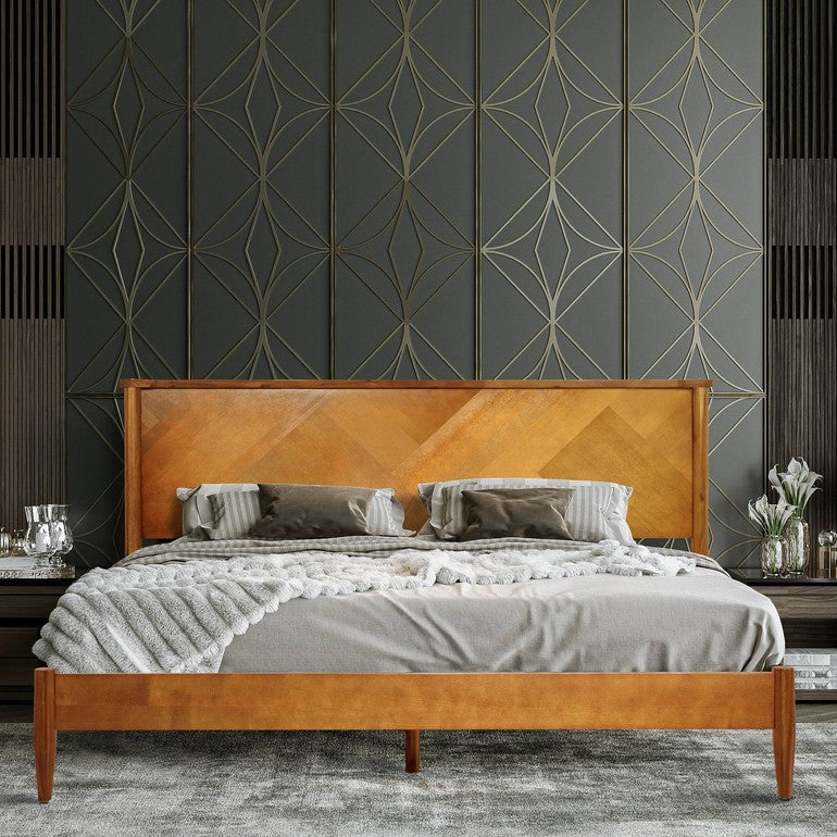 Panthera Platform Bed Frame With Headboard