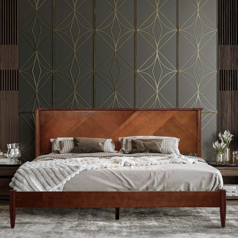 Panthera Platform Bed Frame With Headboard