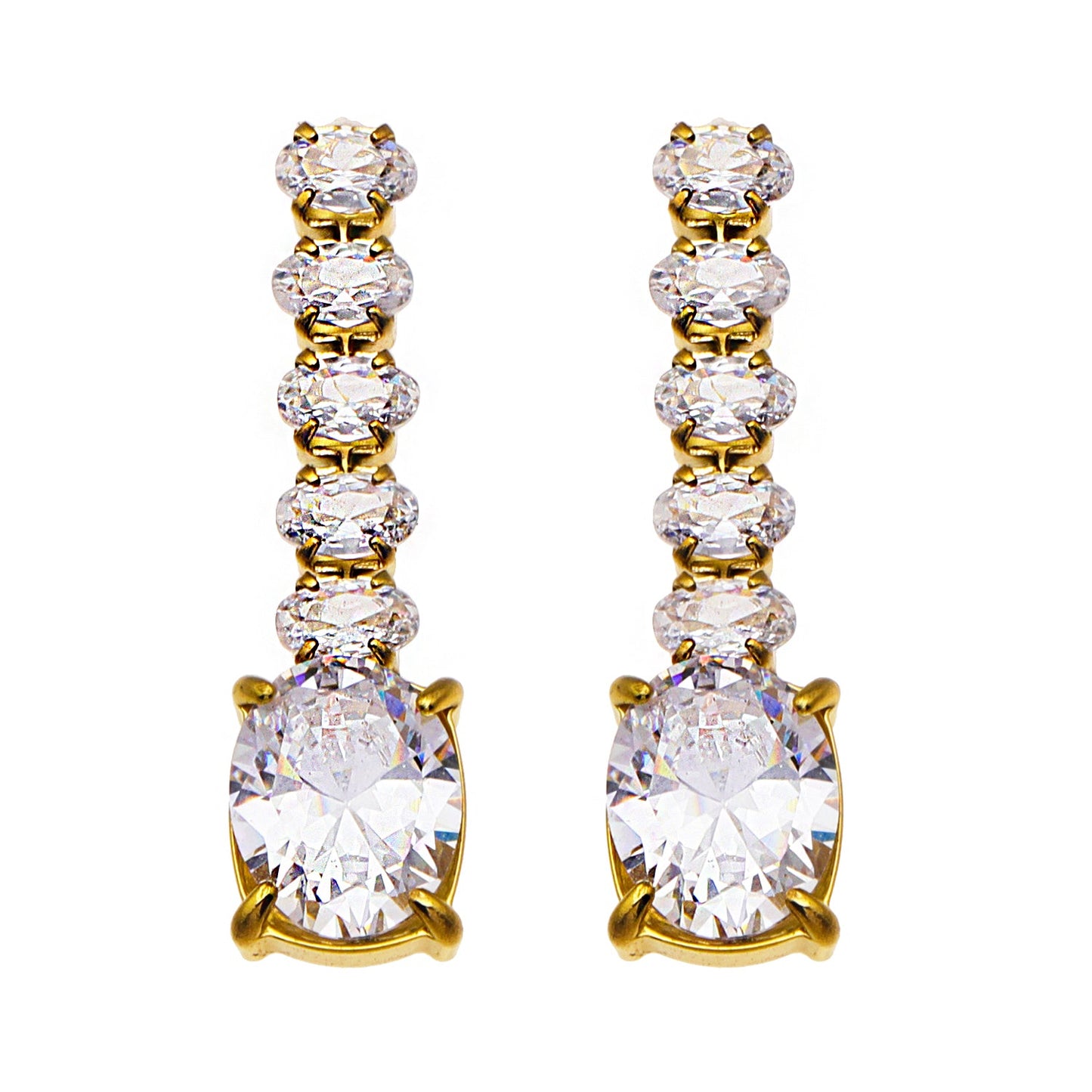 MALIA: Radiant Cascading Zirconia Drop Earrings